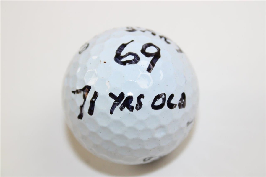 Gary Player Signed 50th Wedding Ann. Shooting 69 at 71 Yrs Old Golf Ball with Inscription & COA JSA ALOA