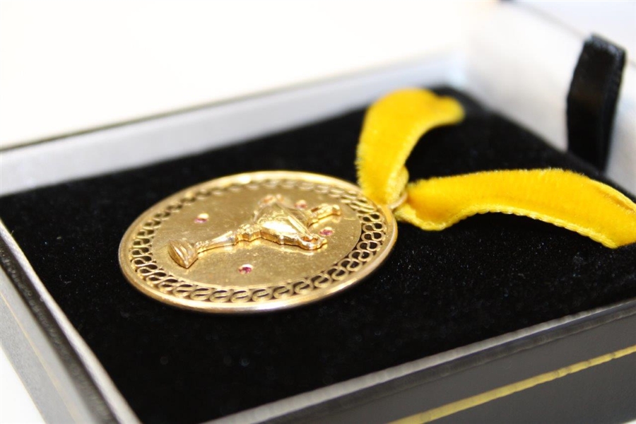 1967 Ryder Cup at The Champions Club 14k Gold Inscribed Medal Presented to Team Members