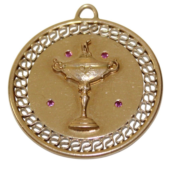 1967 Ryder Cup at The Champions Club 14k Gold Inscribed Medal Presented to Team Members