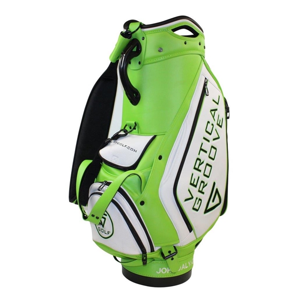 John Daly Signed Vibrant Green & White Vertical Groove Logo Full Size Golf Bag PSA #AM26959