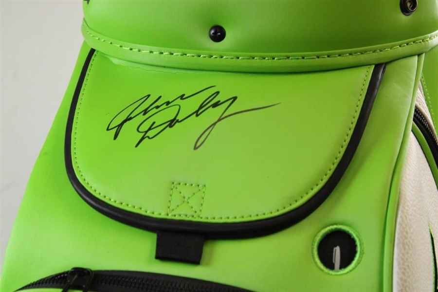 John Daly Signed Vibrant Green & White Vertical Groove Logo Full Size Golf Bag PSA #AM26959