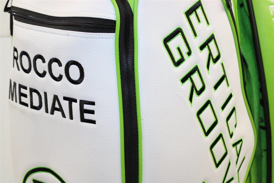 Rocco Mediate Vibrant Green & White Vertical Groove Logo Full Size Golf Bag