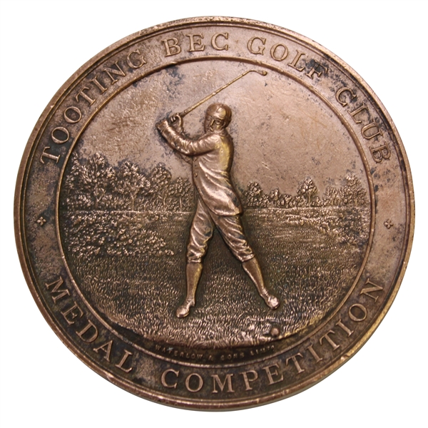 1903 Tooting Bec Golf Club Sizable Brass Medal to E.M. Drower - Medalist Competition