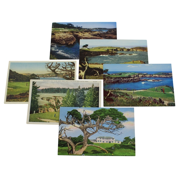 Six Alister MacKenzie Related Postcards - Cypress Point, Pasatiempo & Others