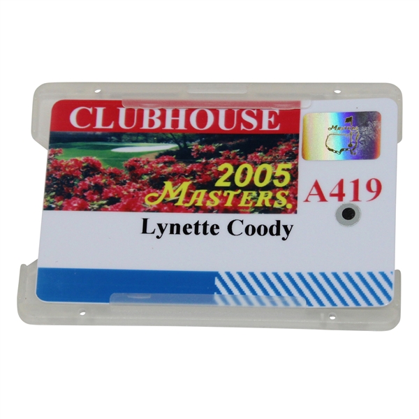 Lynette Coody 2005 Masters Clubhouse Badge #A419 - Tiger Woods Win