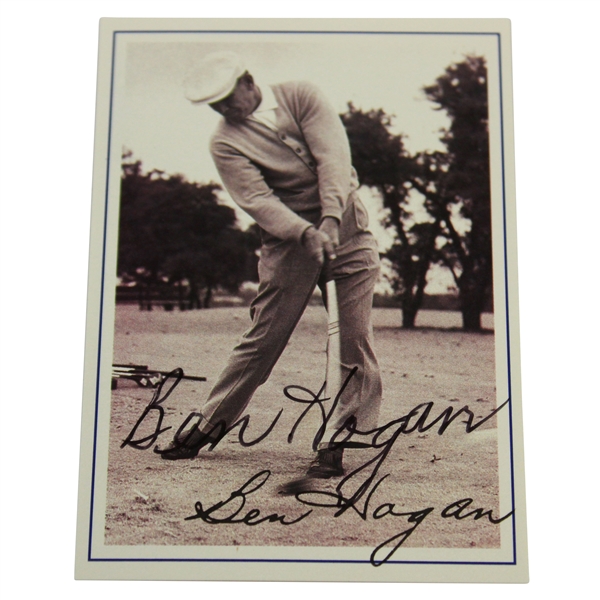 Ben Hogan Signed 'Ben Hogan Career Highlights' Golf Card JSA ALOA