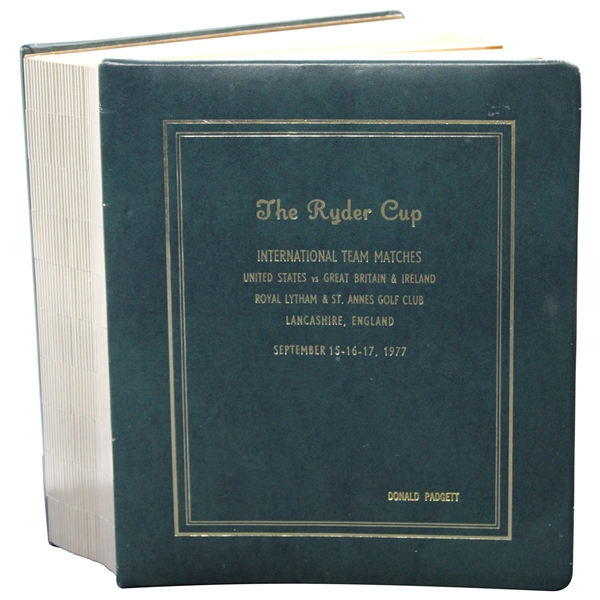 Donald Padgett's 1977 Ryder Cup Team Matches Personal Photo Album with Fifty (50) 8x10 Photos