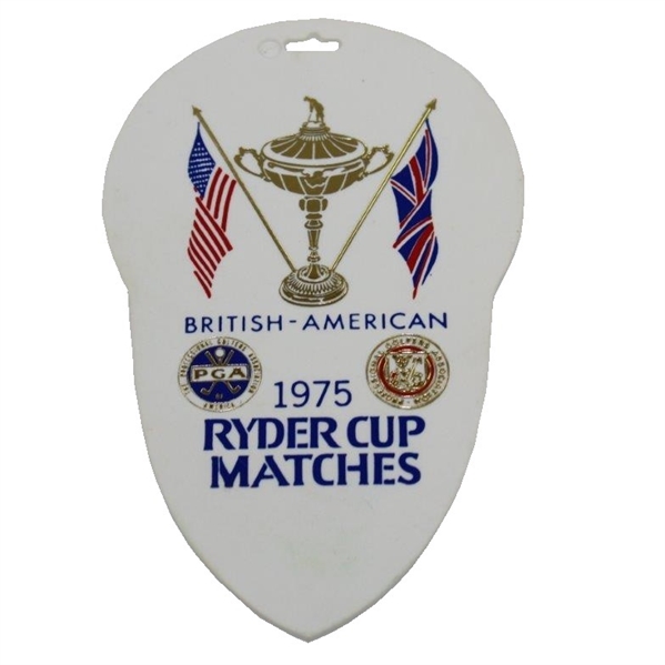 1975 Ryder Cup at Laurel Valley GC Acorn Shaped Bag Tag - Collection of Donald E. Padgett