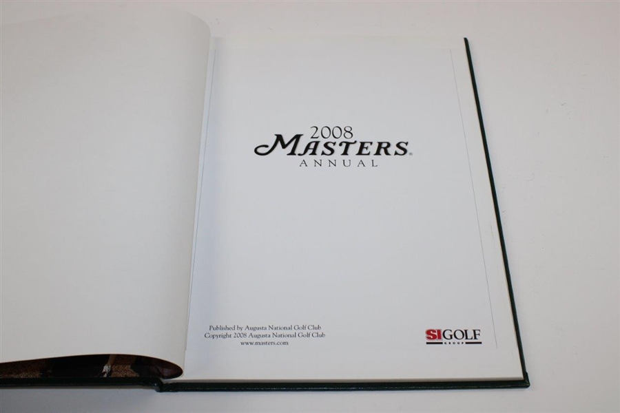 2008 Masters Tournament Annual Book - Trevor Immelman Winner - Scarce