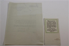 1932 Pardee Golf Butchart Bilt Letter to Jerome Travers with Product Brochure