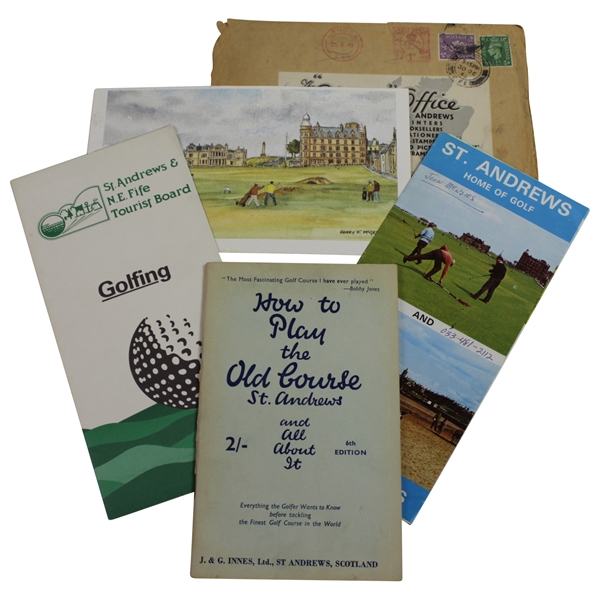 'How to Play the Old Course', 'Home of Golf', 'Golfing' Brochures with St. Andrews Card/Envelope