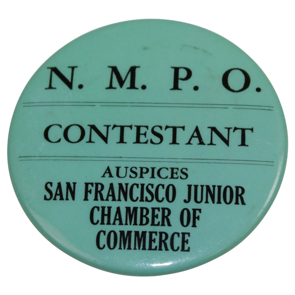 N.M.P.O. San Francisco Junior Chamber of Commerce Contestant Badge - Rod Munday Collection
