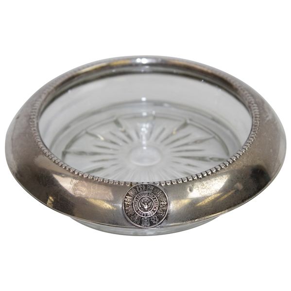 Vintage Sterling Silver Rimemd Women's Eastern Golf Association Glass/Metal Dish