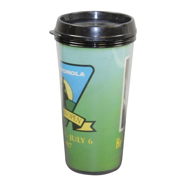 Tiger Woods 'He's Coming to Cog (Cog Hill That is)'' 1997 Western Open Drinking Cup with Lid