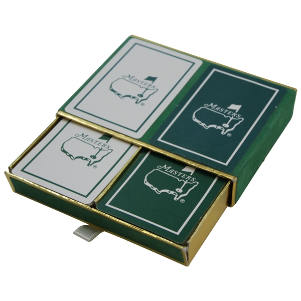 Set of Masters Tournament Green & White Playing Cards In Felt Case - Used