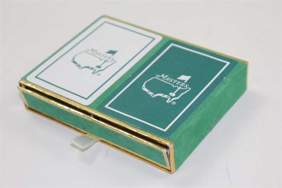 Set of Masters Tournament Green & White Playing Cards In Felt Case - Used