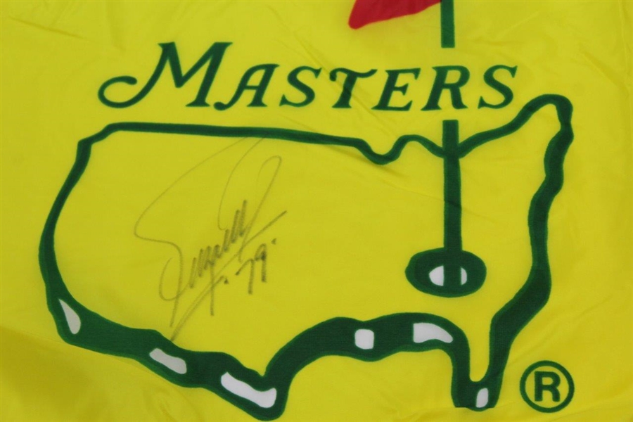 Fuzzy Zoeller Signed 1995 Masters Yellow Screen Flag JSA ALOA