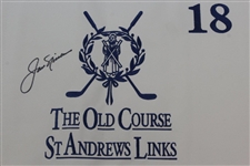 Jack Nicklaus Signed Old Course St. Andrews Links Embroidered White Flag with Letter JSA ALOA