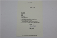 Jack Nicklaus Signed Old Course St. Andrews Links Embroidered White Flag with Letter JSA ALOA