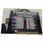 Bernard Gallacher Signed Photo at 1995 Ryder Cup In Front Of Standings JSA ALOA