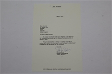Jack Nicklaus Signed Photo 1975 Masters Winner with Letter - JSA ALOA