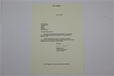 Jack Nicklaus Signed Photo Masters Course Flag with Letter - JSA ALOA