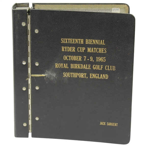 Binder of Original 1965 Ryder Cup at Royal Birkdale Golf Club Photos - Sargent Family Collection