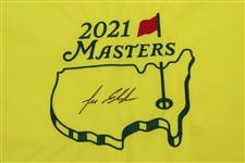 Lee Elder Signed 2021 Masters Tournament Embroidered Flag JSA ALOA