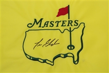 Lee Elder Signed Undated Masters Tournament Embroidered Flag JSA ALOA
