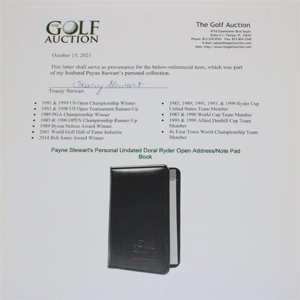 Payne Stewart's Personal Undated Doral Ryder Open Address/Note Pad Book