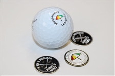 Four (4) Arnold Palmer Items -  Latrobe & 'Member of Arnie's Army'(x2) Ball Markers Plus Logo Golf Ball