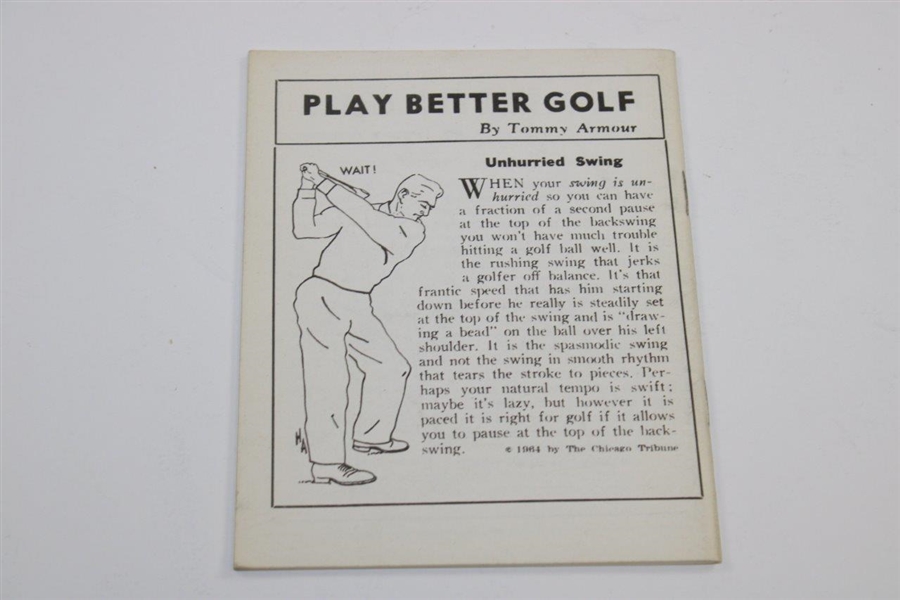 Five (5) Uncommon Golf Instructional Booklets - Nelson, Middlecoff, Cooper, Sixty & Armour
