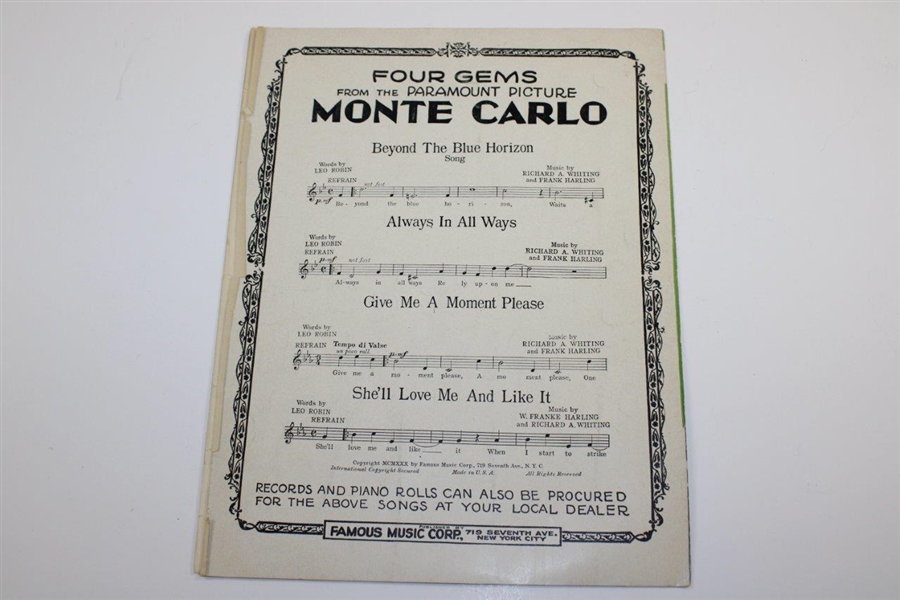 Three (3) Vintage Golf Music Sheets - Hills of Old St Andrews, That's Amore & Peach of a Pair