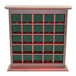 Unused Twenty-Five (25) Slot Cherry Wood Golf Ball Display