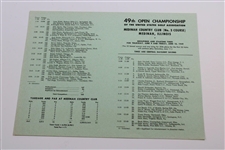 1949 US Open at Medinah CC Official Program with Pairing Sheet - Cary Middlecoff Winner