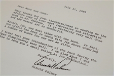 Arnold Palmer Signed July 31, 1995 Letter To Mort Olman on Personal Letterhead JSA ALOA