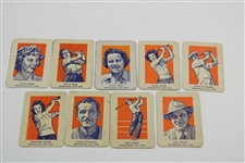 1952 Wheaties Golf Cards Sam Snead (2), Alice Bauer (2), Lloyd Mangrum (1), Marlene Bauer (2), Patty Berg (2)