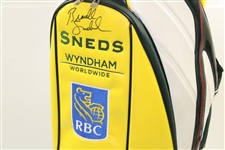 Brandt Snedeker Signed Masters Themed Green & Yellow Full Size Golf Bag JSA ALOA