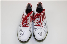 Tiger Woods, Phil Mickelson, Fred Couples & others Signed 2012 Ryder Cup Team Shoes JSA ALOA