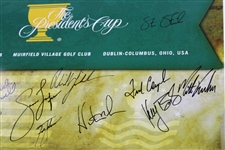 Tiger Woods & Team USA Signed 2013 The President's Cup at Muirfield Village Poster JSA ALOA