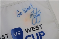 Rickie Fowler & Bill Haas Signed East vs West Wyndham Cup Flag JSA ALOA