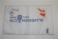 Rickie Fowler & Bill Haas Signed East vs West Wyndham Cup Flag JSA ALOA