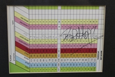 Bob Hope Signed Lake Beuna Vista Club Scorecard - Framed JSA ALOA 