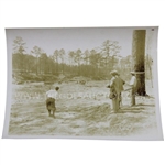 Original Rare Bobby Jones Teeing Off on Augusta National Construction Grounds Photograph & Negative - Never Seen!