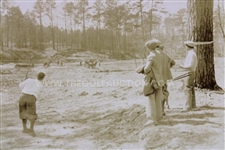 Original Rare Bobby Jones Teeing Off on Augusta National Construction Grounds Photograph & Negative - Never Seen!