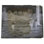 Original Rare Bobby Jones Teeing Off on Augusta National Construction Grounds Photograph & Negative - Never Seen!