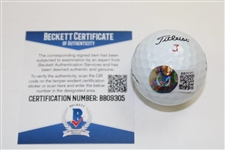Dustin Johnson Signed 2016 US Open at Oakmont Logo Ball BECKETT #BB09305