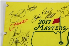 Sergio, McIlroy, Willett, Reed & more Signed 2017 Masters Embroidered Flag JSA ALOA