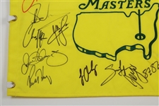 Sergio, McIlroy, Willett, Reed & more Signed 2017 Masters Embroidered Flag JSA ALOA