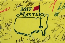 Sergio, McIlroy, Willett, Reed & more Signed 2017 Masters Embroidered Flag JSA ALOA